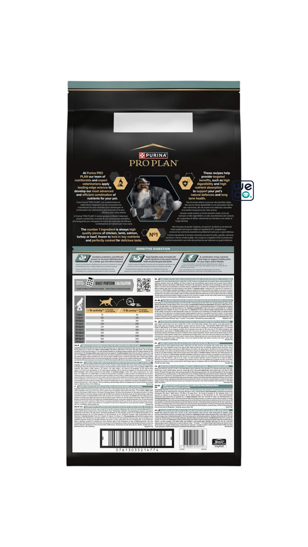 غذاي خشک 14کيلويي ProPlan سگ Medium adult Lamb (Sensitive digestion)