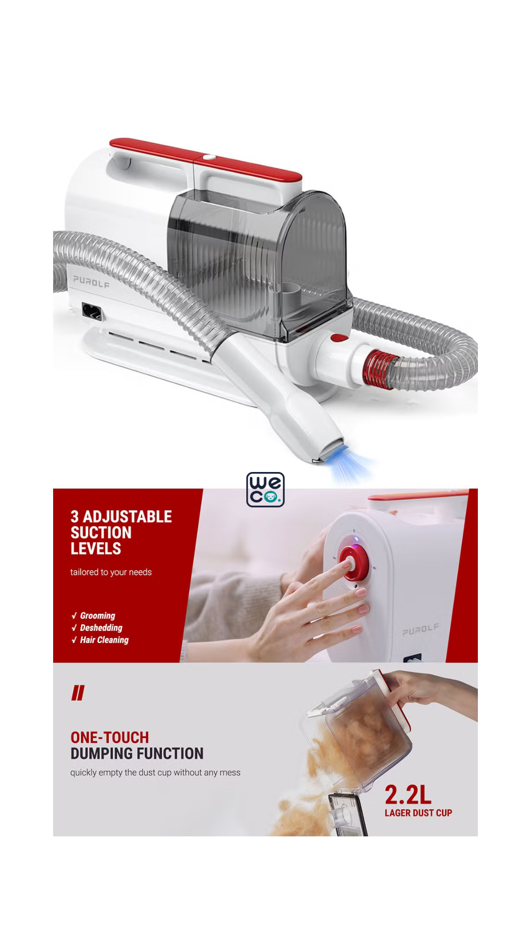 ست اصلاح خانگی سگ و گربه Pet Vaccum Cleaner دارای ۶ سری