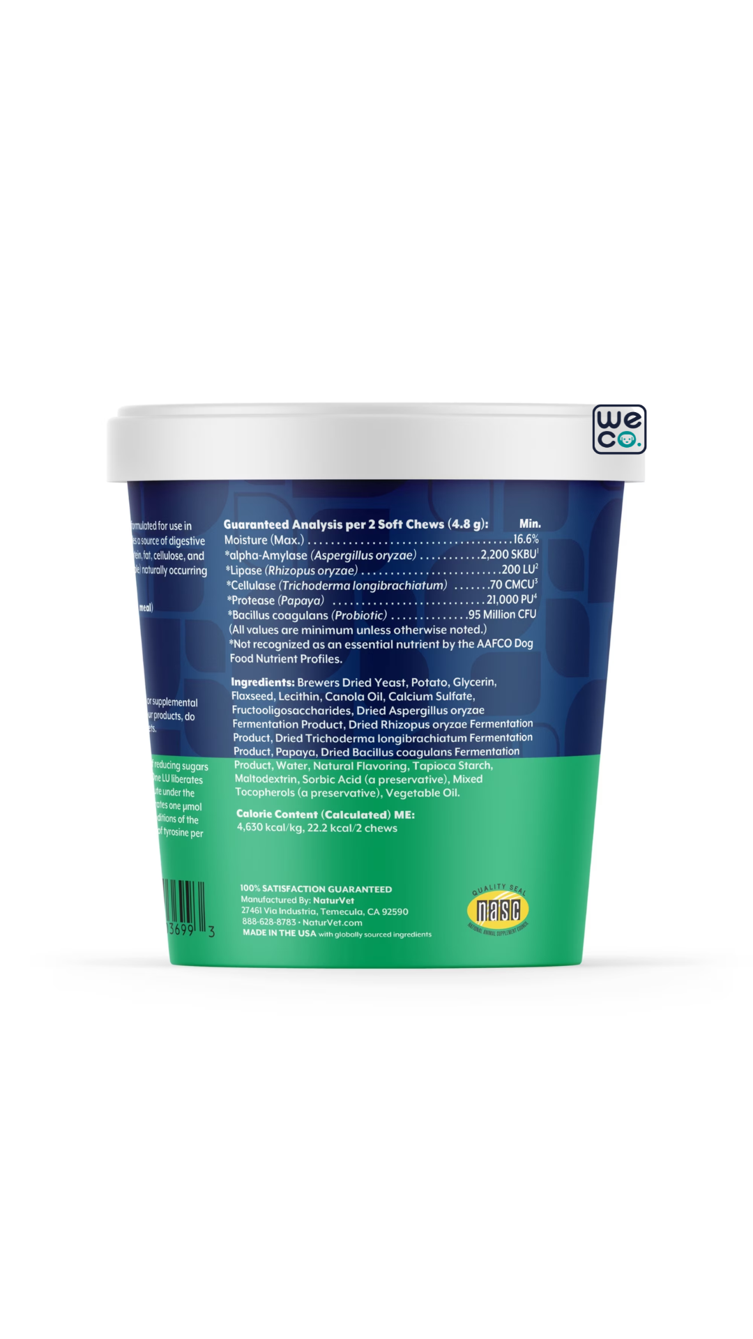 مکمل آنزيم هاي گوارشي Digestion NaturVet قوطي 70 عددي