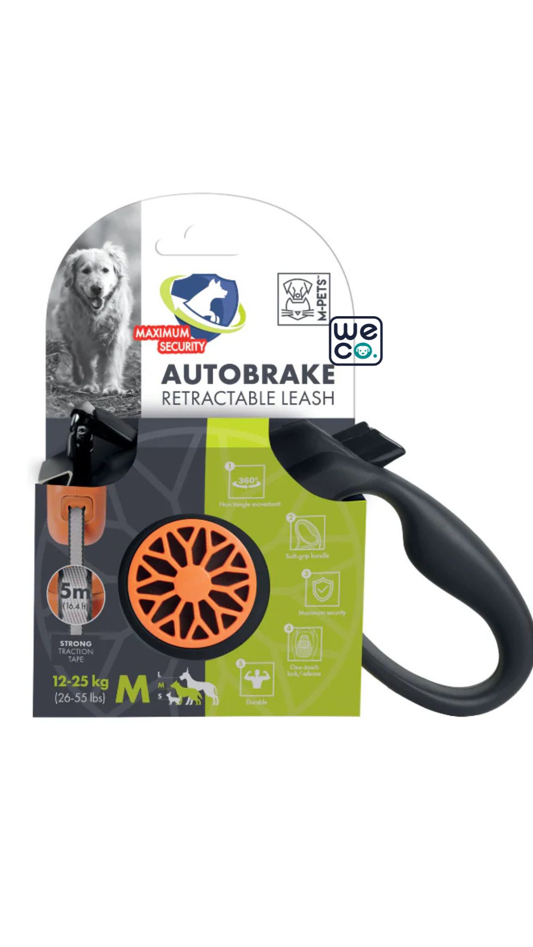 قلاده متری مدل Autobrake retractable برند M-Pets
