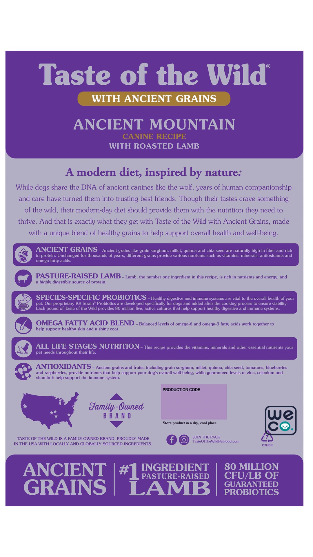 غذای خشک Taste Of The Wild مدل Ancient mountain