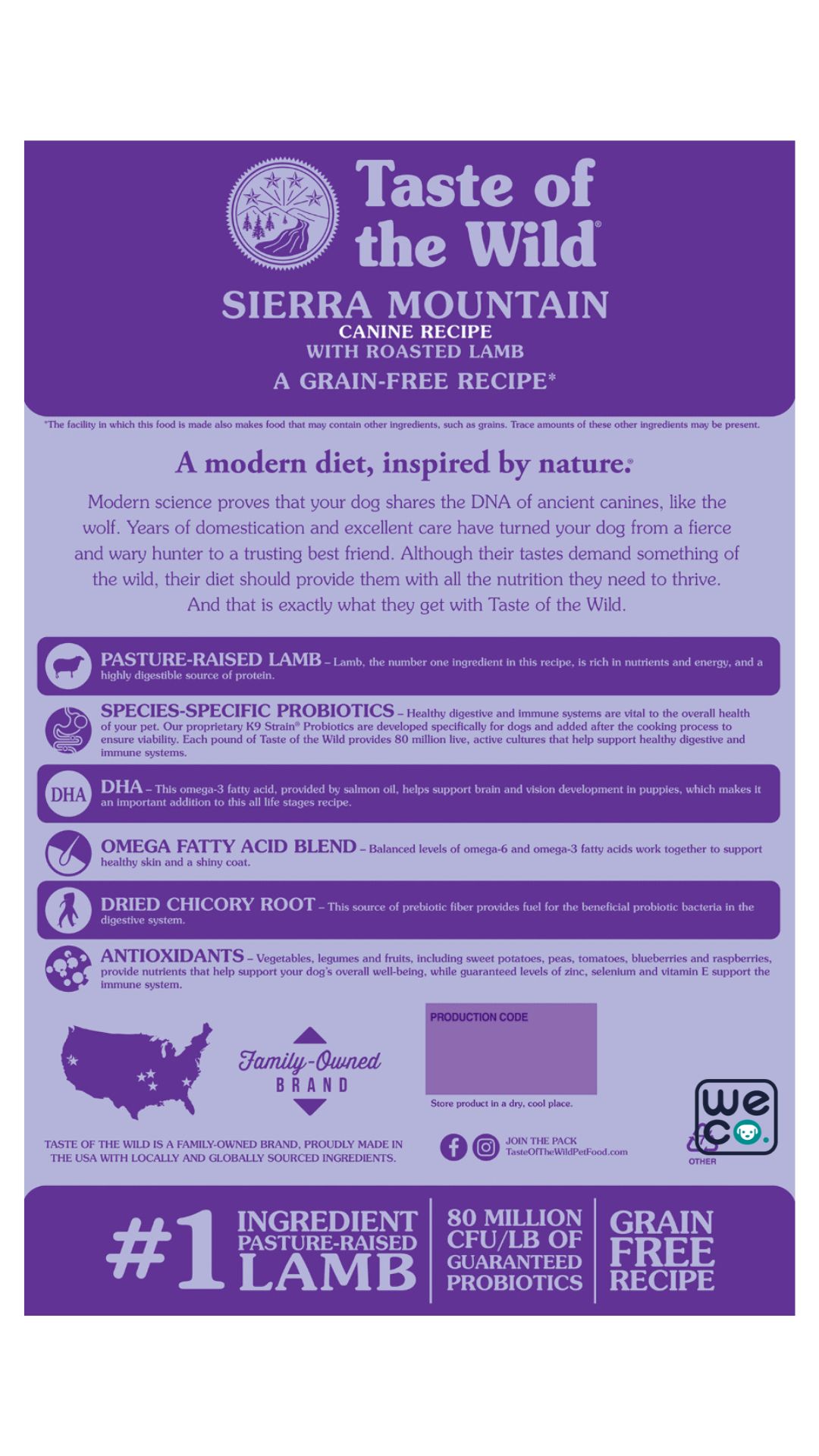 غذای خشک Taste Of The Wild مدل Sierra mountain