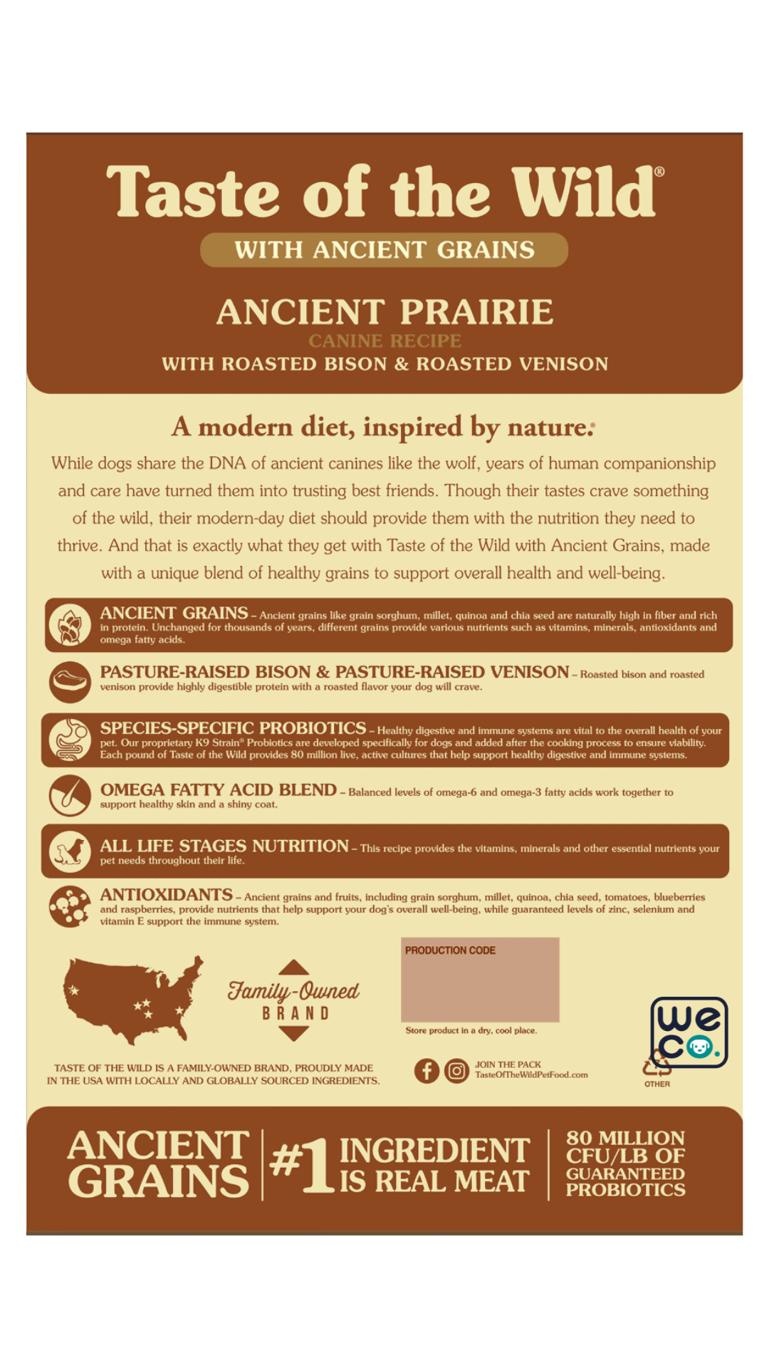 غذاي خشک Taste Of The Wild مدل Ancient Grains Prairie