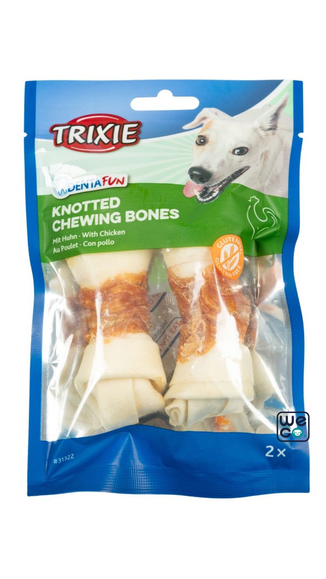 تشويقی دنتال سگ گره‌ای با دورپيچ مرغ Trixie