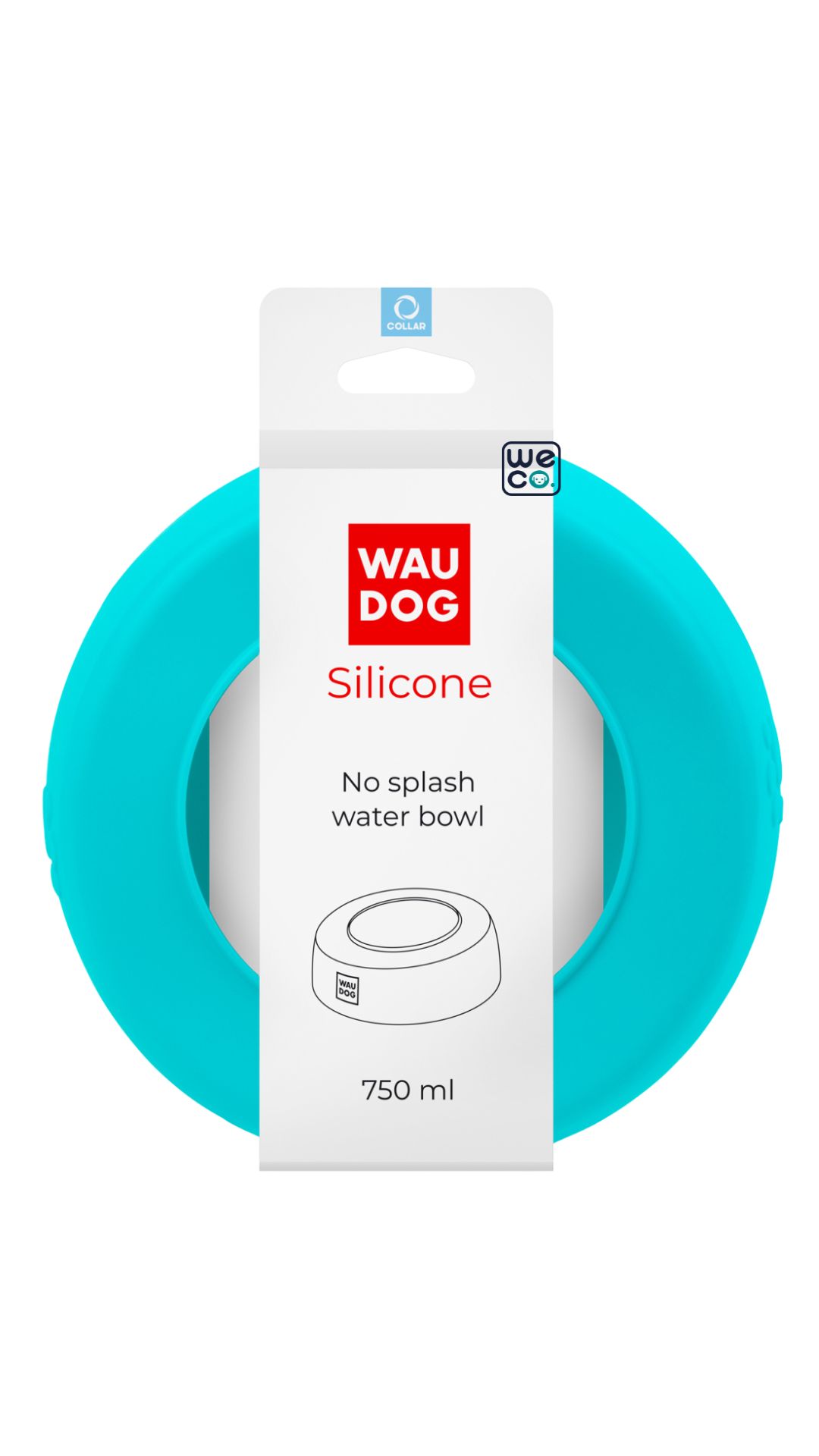 ظرف آب و غذا WauDog مدل Silicon No Splash 750cc