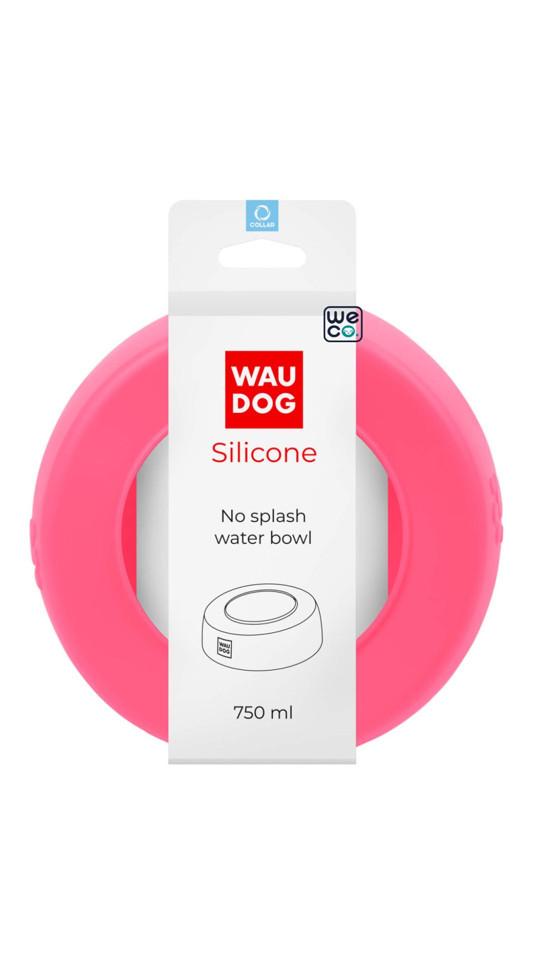 ظرف آب و غذا WauDog مدل Silicon No Splash 750cc