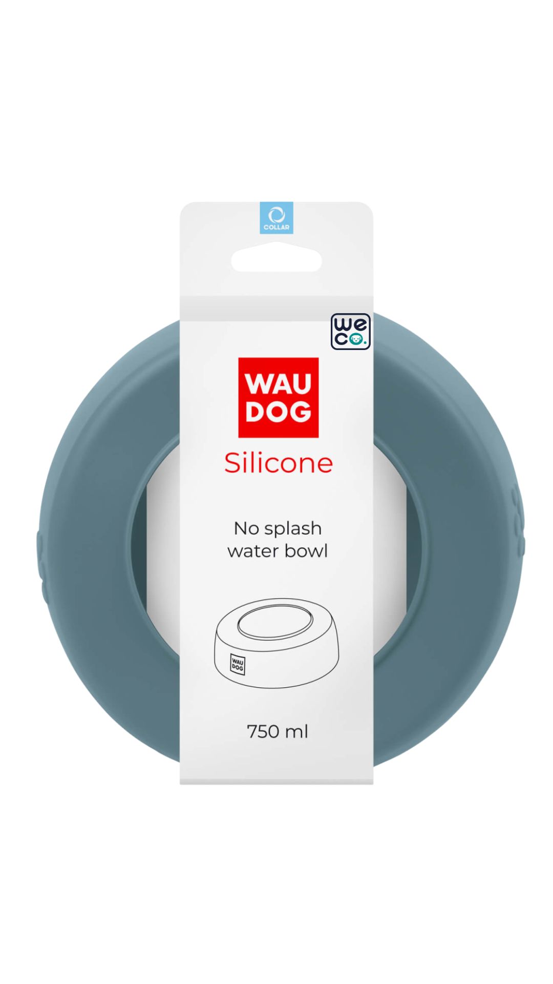 ظرف آب و غذا WauDog مدل Silicon No Splash 750cc