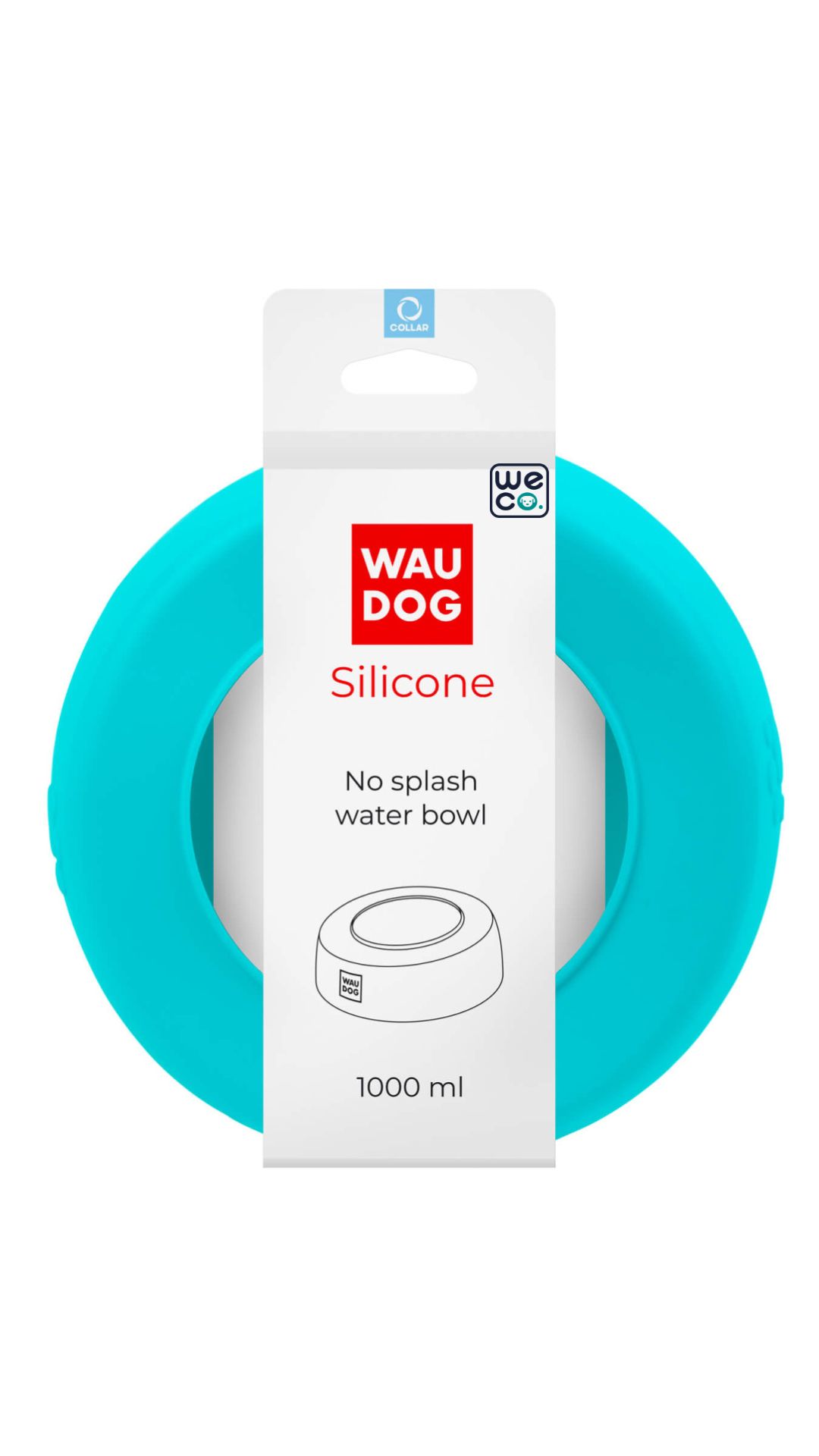 ظرف آب و غذا WauDog مدل Silicon No Splash 1L