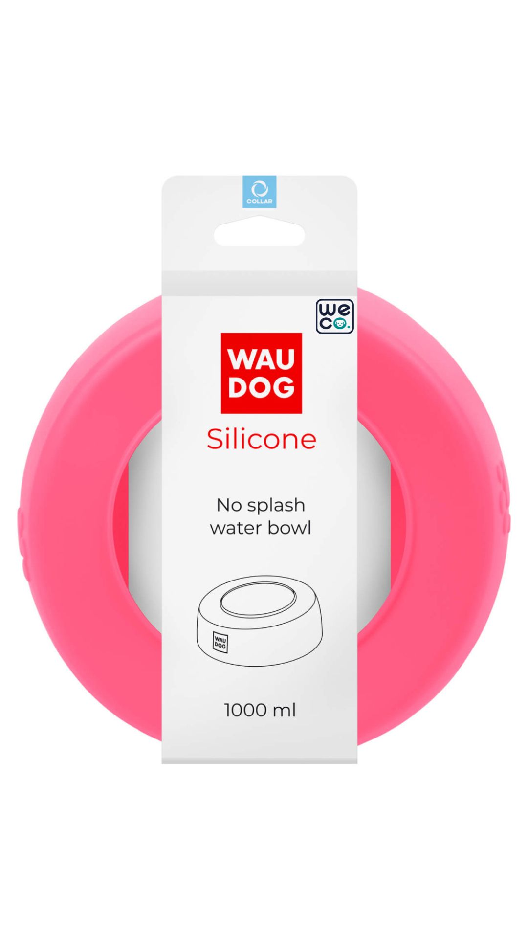 ظرف آب و غذا WauDog مدل Silicon No Splash 1L