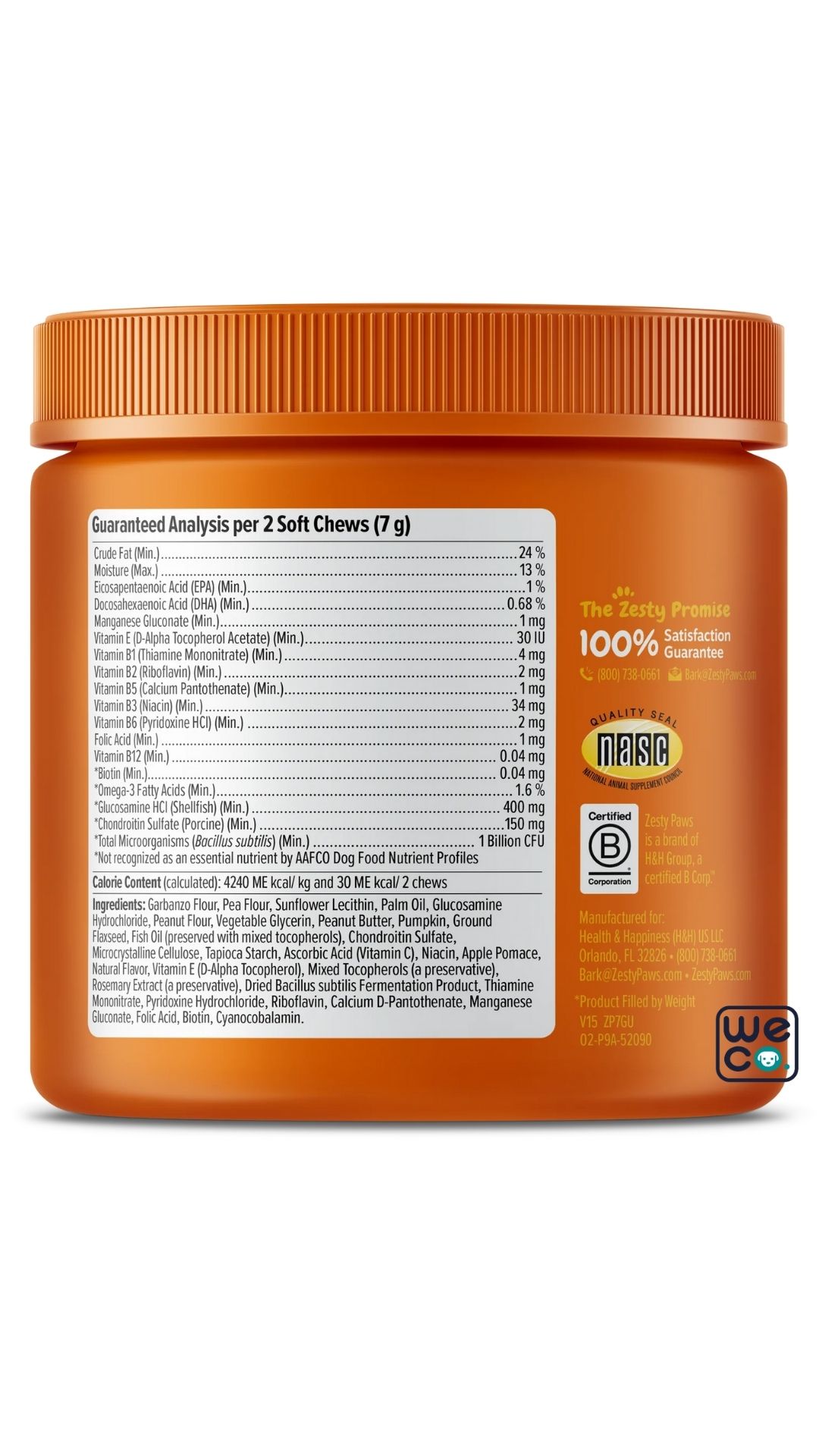 مولتی ويتامين 8in1 برند Zesty paw's