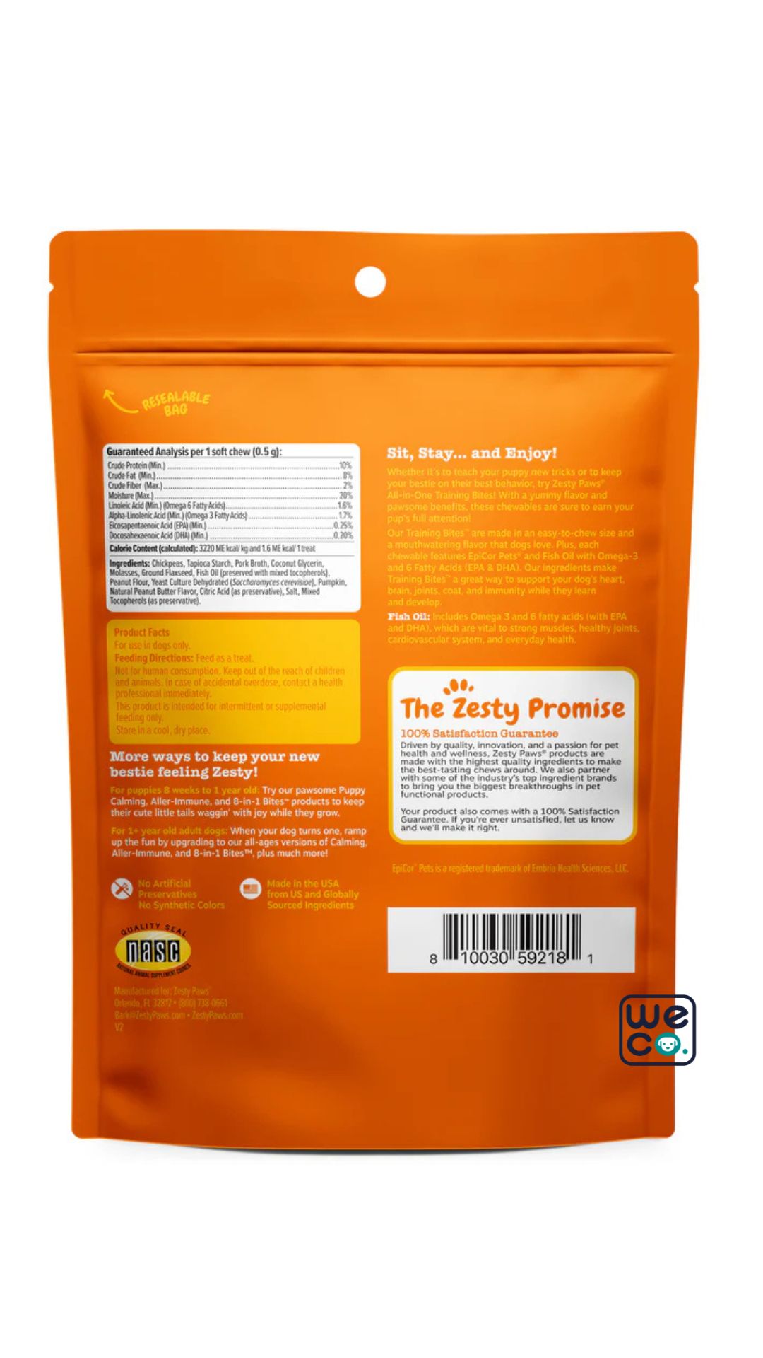 تشويقی Training bite با طعم بيکن Zesty paw's